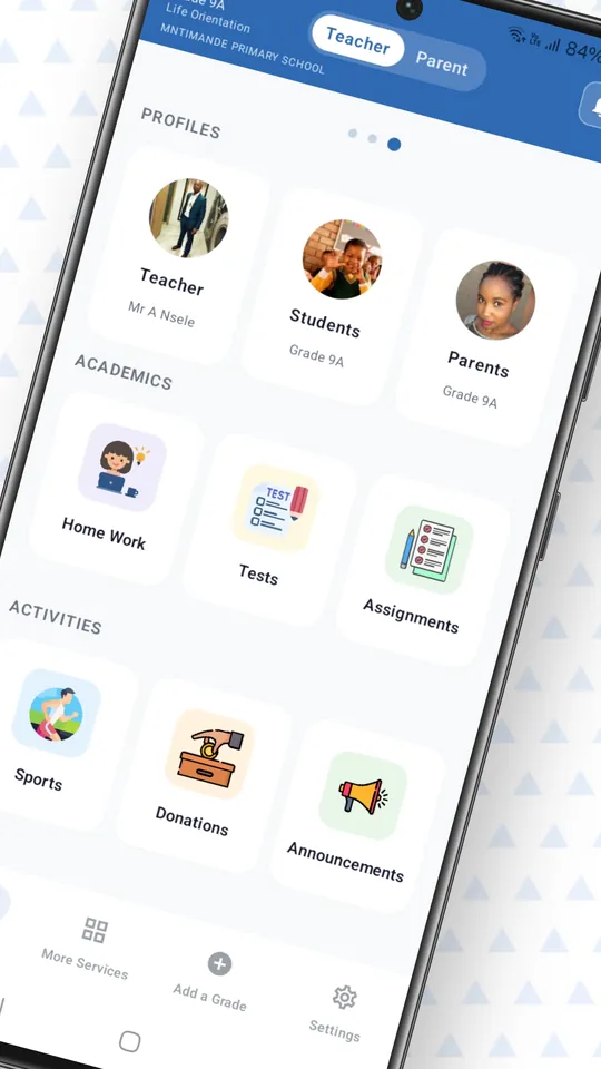 Teacher Parent App screen 2